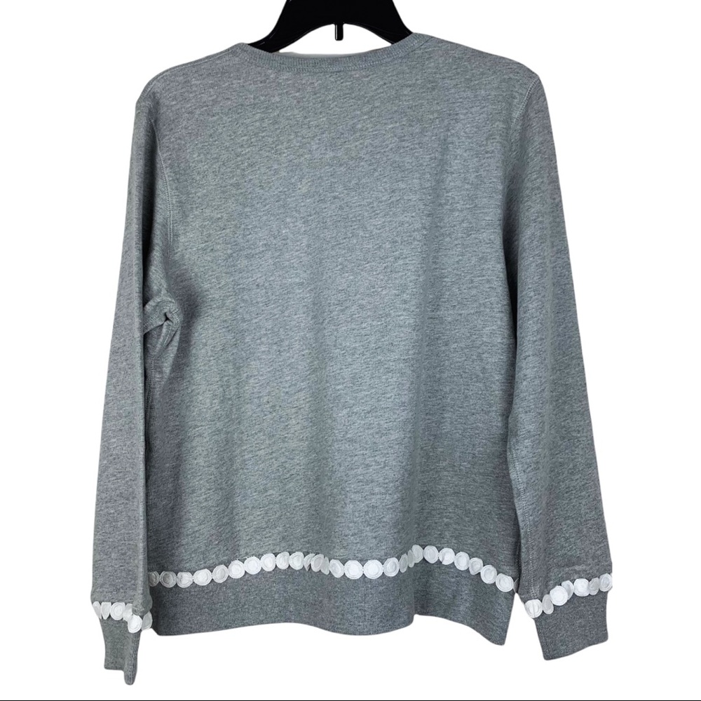 J. Crew Gray Pom Pom Sweatshirt Size Medium - Picture 2 of 14